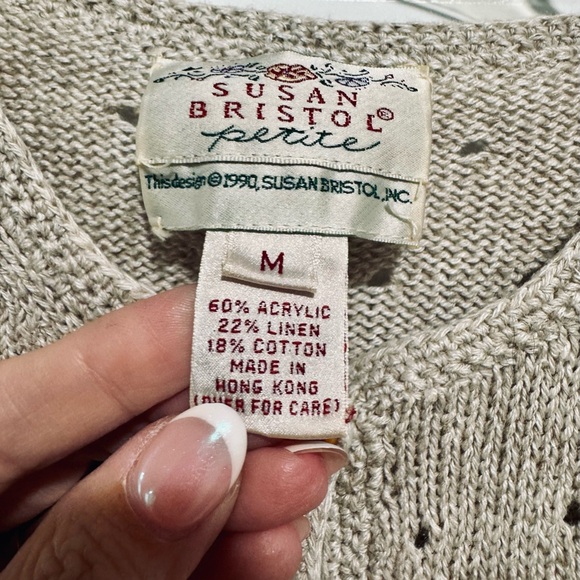 Vintage 1990 Susan Bristol Embroidered Cardigan - Picture 2 of 5